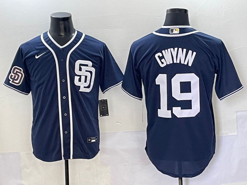 Men 2025 San Diego Padres #19 Gwynn Blue Game Nike MLB Jersey style 25->san diego padres->MLB Jersey
